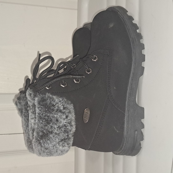 Lugz combat bootie - faux fur - size 2 - lace up non slip memory foam - Picture 5 of 10